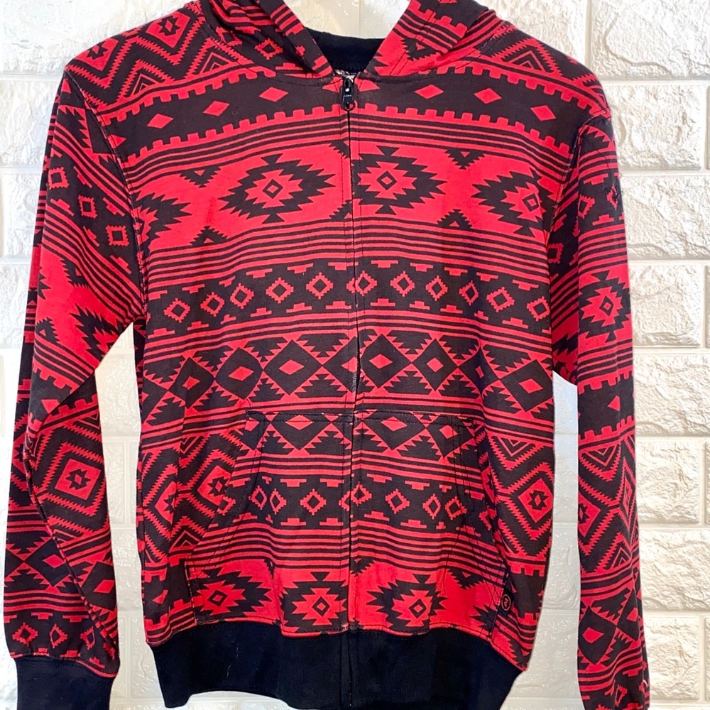 NEW! Aztec red and black hoodie.